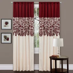 Lush Décor Lush Decor Estate Garden Red Window Curtain Panel