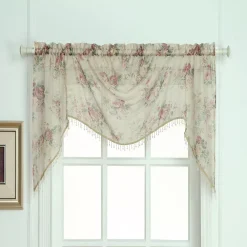 Laura Ashley Lifestyles Stowe Sheer Swag Window Valance - 72'' X 27''