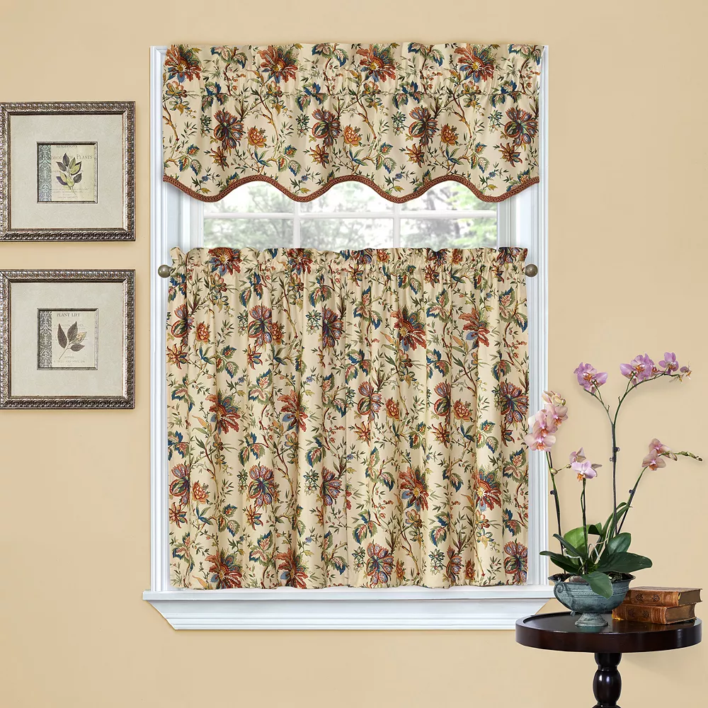 Waverly Felicite Tier Kitchen Window Curtain Set - 60'' X 36'' 3 Waverly Felicite Tier Kitchen Window Curtain Set - 60'' X 36''