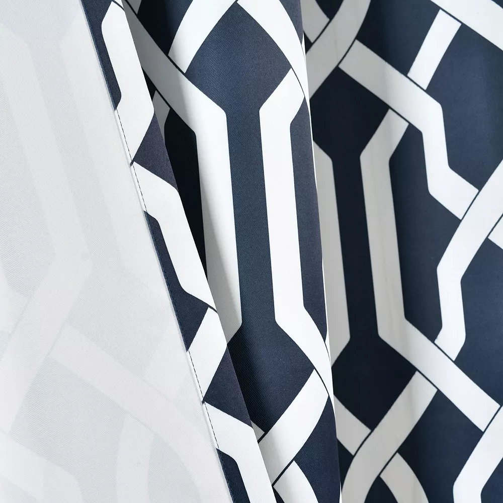 Lush Décor Lush Decor Edward Trellis Room Darkening Window Curtain Panels White/Black 52X95 Set 7 Lush Décor Lush Decor Edward Trellis Room Darkening Window Curtain Panels White/Black 52X95 Set - Image 5