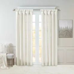 Madison Park 1-Panel Natalie Light Filtering Twisted Tab Lined Window Curtain