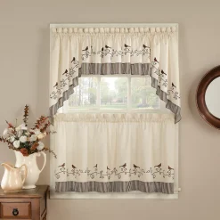 CHF Bird Tier Window Curtain Set 10 CHF Bird Tier Window Curtain Set -Greenland Home Fashions Shop 2376667 ALT3