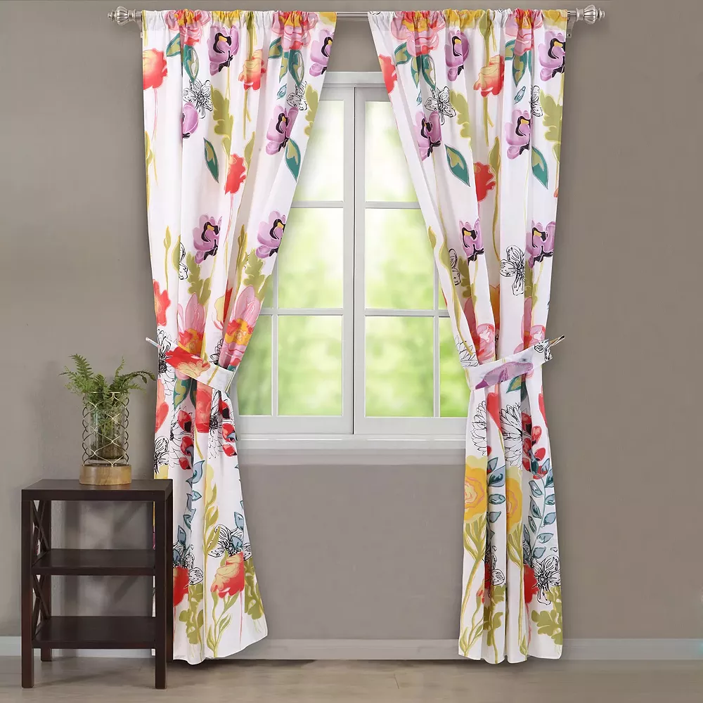 Greenland Home Fashions Watercolor Dream Window Curtain Set 3 Greenland Home Fashions Watercolor Dream Window Curtain Set