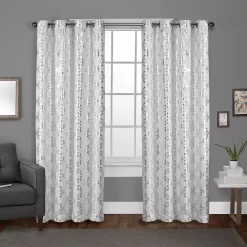 Exclusive Home Curtains Modo Metallic Geometric 2-panel Window Curtain Set