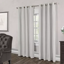 Exclusive Home 2-pack Chatra Faux Silk Grommet Top Window Curtains