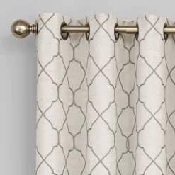 Regent Court 1-Panel Embroidered Lattice Window Curtain 7 Regent Court 1-Panel Embroidered Lattice Window Curtain -Greenland Home Fashions Shop 2488976 ALT