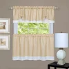 Achim 3-piece Darcy Tier & Valance Kitchen Window Curtain Set -Greenland Home Fashions Shop 2503840 Tan White