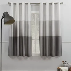 Exclusive Home 2-pack Chateau Striped Faux Silk Window Curtain Set