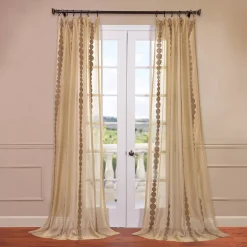 EFF 1-Panel Cleopatra Embroidered Sheer Window Curtain