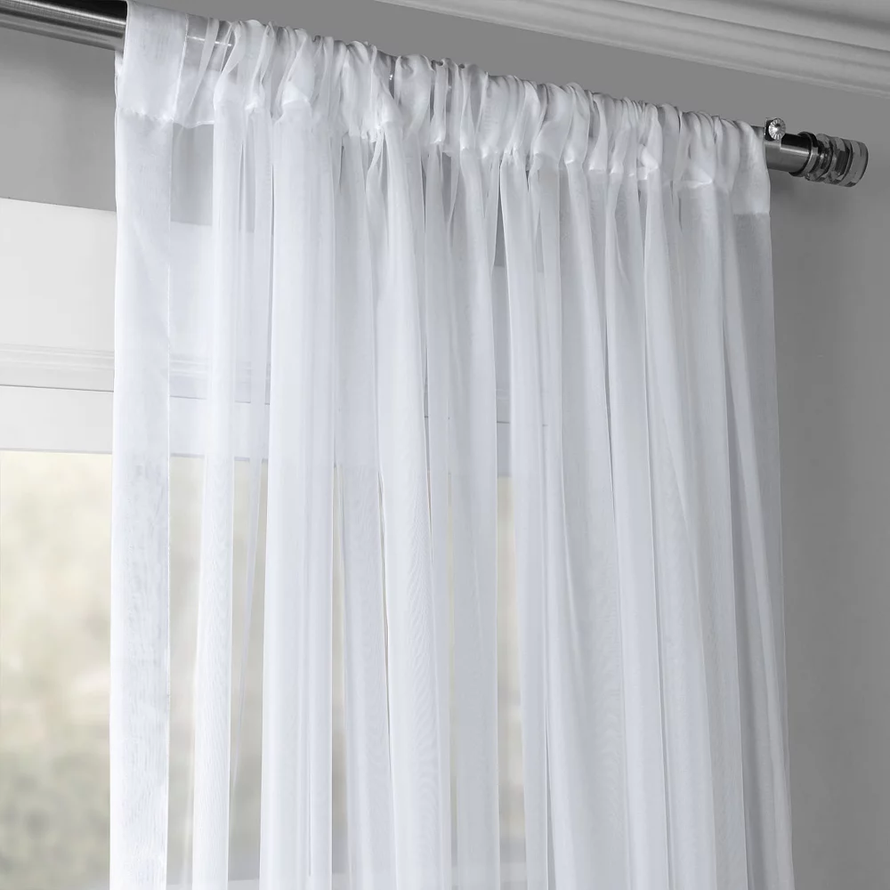 EFF 1-Panel Solid Sheer Voile Double-Wide Window Curtain 4 EFF 1-Panel Solid Sheer Voile Double-Wide Window Curtain - Image 2