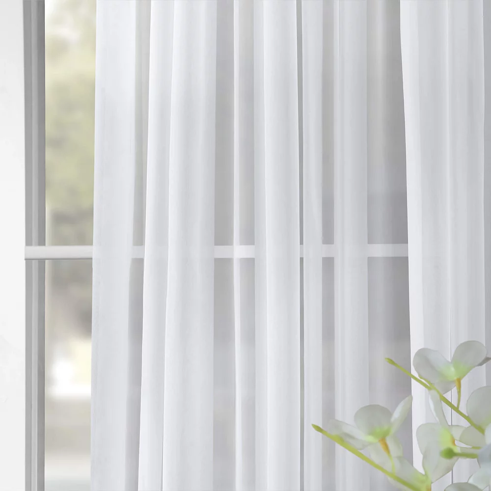 EFF 1-Panel Solid Sheer Voile Double-Wide Window Curtain 7 EFF 1-Panel Solid Sheer Voile Double-Wide Window Curtain - Image 5