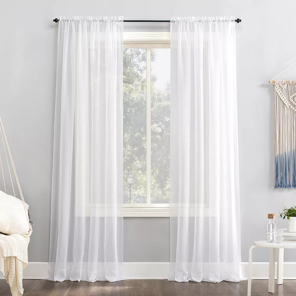 No. 918 1-Panel Emily Solid Sheer Voile Window Curtain 3 No. 918 1-Panel Emily Solid Sheer Voile Window Curtain