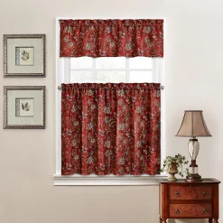Traditions By Waverly Navarra Tier & Valance Kitchen Window Curtain Set