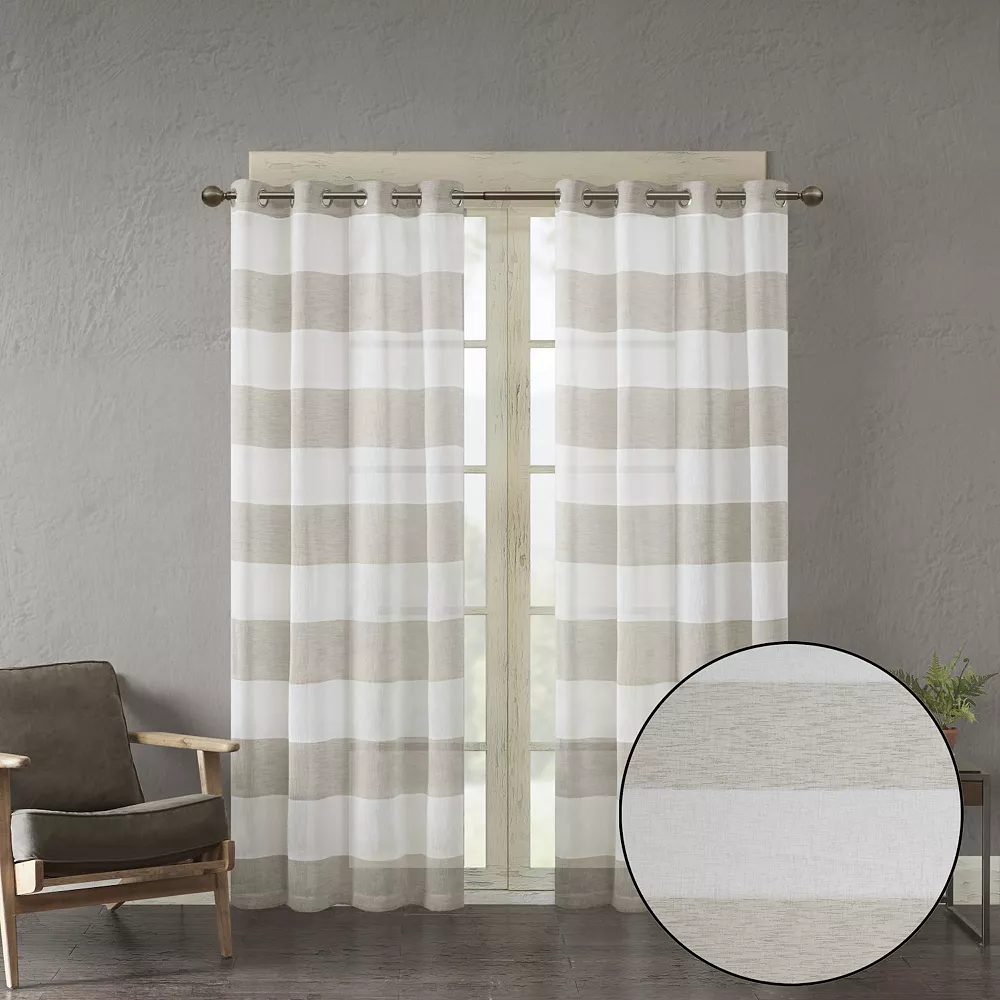 Urban Habitat 1-Panel Chapin Yarn Dyed Sheer Window Curtain 7 Urban Habitat 1-Panel Chapin Yarn Dyed Sheer Window Curtain - Image 5