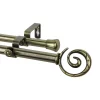 Rod Desyne Spiral Adjustable Black Double Curtain Rod -Greenland Home Fashions Shop 2841121 Antique Brass