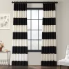 EFF 1-Panel Stripe Cotton Window Curtain -Greenland Home Fashions Shop 2847258 Onyx Black
