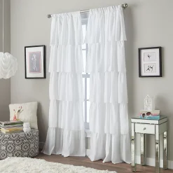 Window Curtainworks 1-Panel Flounced Ruffle Window Curtain