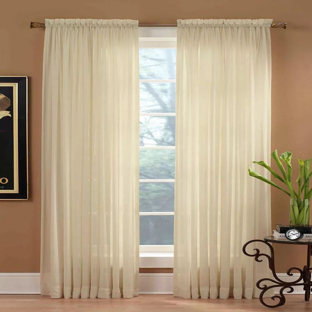 Miller Curtains 1-Panel Solunar Crushed Voile Window Curtain 3 Miller Curtains 1-Panel Solunar Crushed Voile Window Curtain