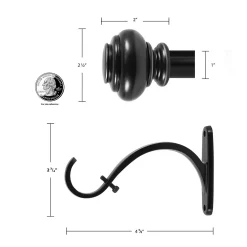 Decopolitan Decopolitan 1" Diameter 72-144" Urn Adjustable Curtain Rod Set -Greenland Home Fashions Shop 2901891 ALT99