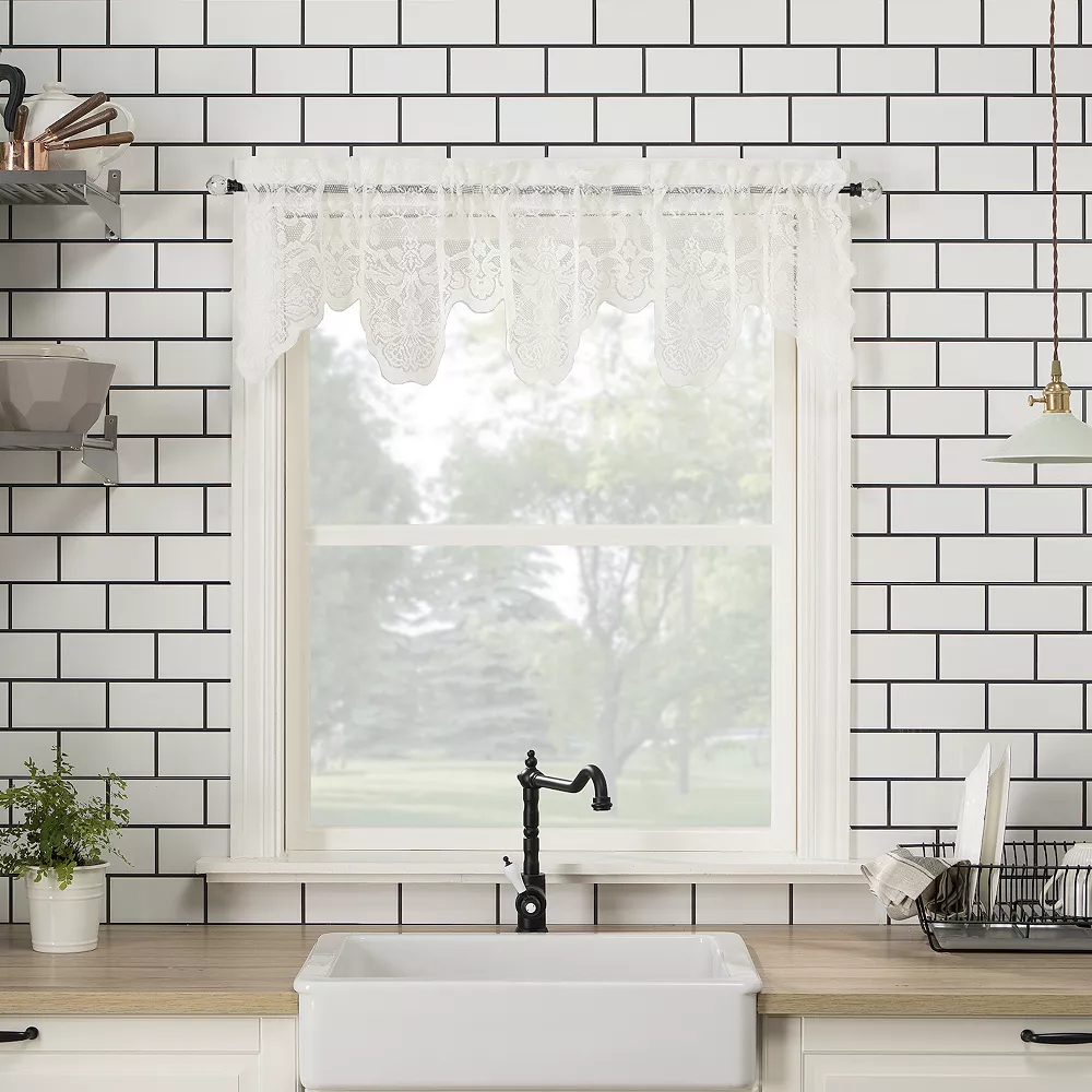 No. 918 Alison Light Filtering Lace Sheer Kitchen Tier Pair 4 No. 918 Alison Light Filtering Lace Sheer Kitchen Tier Pair - Image 2