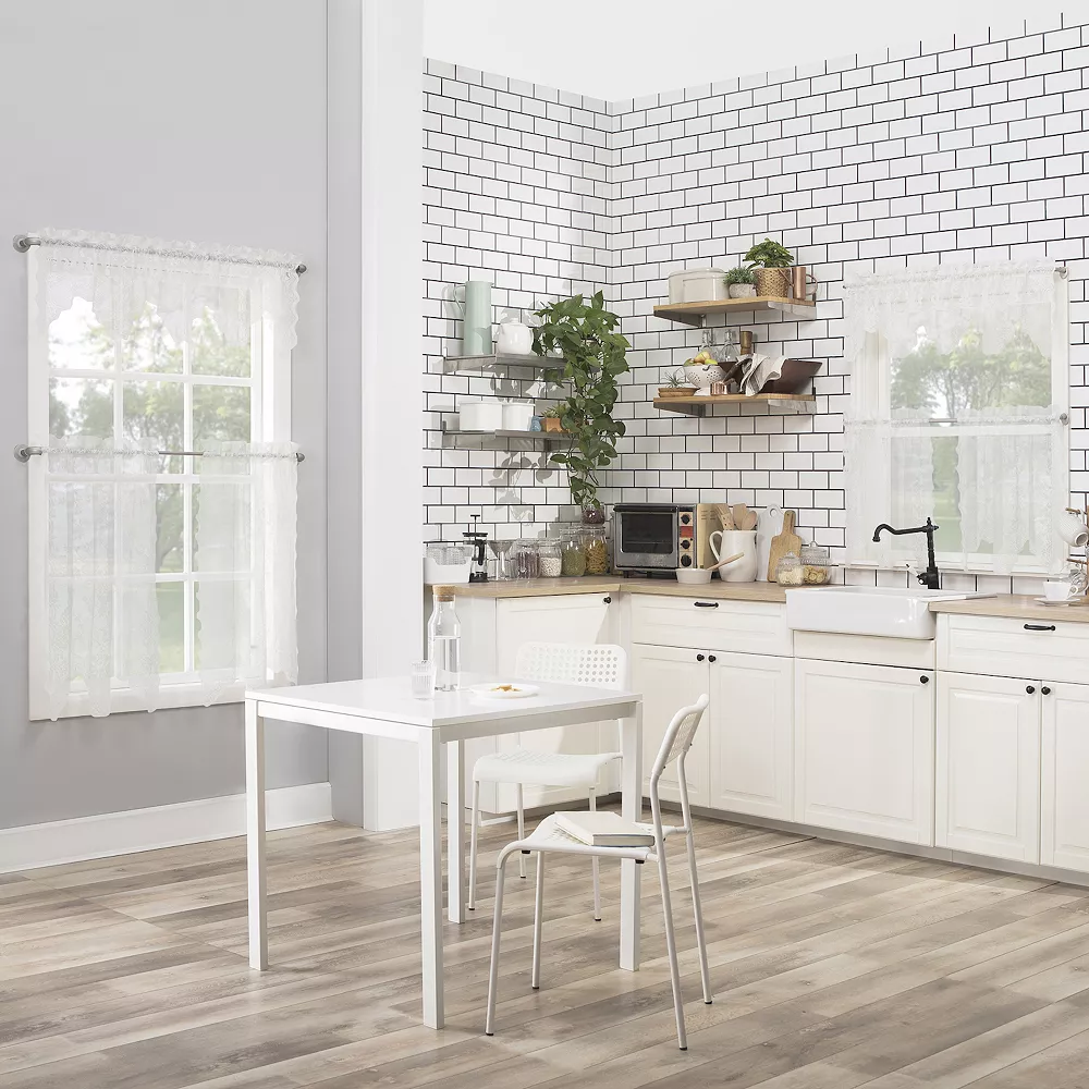 No. 918 Alison Light Filtering Lace Sheer Kitchen Tier Pair 6 No. 918 Alison Light Filtering Lace Sheer Kitchen Tier Pair - Image 4