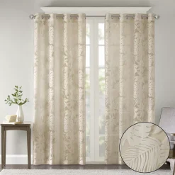 Madison Park 1-Panel Kauna Palm Leaf Sheer Window Curtain -Greenland Home Fashions Shop 2992128 ALT5
