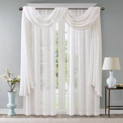 Madison Park Iris Diamond Sheer Embroidered Scarf Window Valance -Greenland Home Fashions Shop 3053233 ALT3