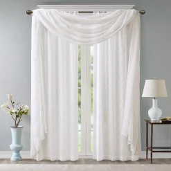 Madison Park Iris Diamond Sheer Embroidered Scarf Window Valance -Greenland Home Fashions Shop 3053233 ALT5