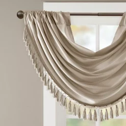Madison Park Juline Waterfall Embellished Valance -Greenland Home Fashions Shop 3053265 ALT