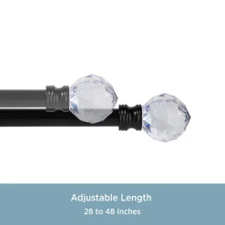 Kenney® Harris 1/2" Petite Café Decorative Window Curtain Rod, Matte Black -Greenland Home Fashions Shop 3084140 ALT2