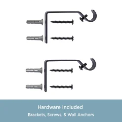 Kenney® Harris 1/2" Petite Café Decorative Window Curtain Rod, Matte Black -Greenland Home Fashions Shop 3084140 ALT3