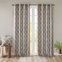 Madison Park 1-Panel Westmont Fretwork Print Light Filtering Window Curtain -Greenland Home Fashions Shop 3109521 ALT5