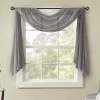 Madison Park Kaylee Solid Crushed Sheer Scarf Window Valance -Greenland Home Fashions Shop 3112395 Gray