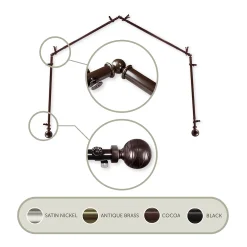 Rod Desyne Arman 4 Sided Bay Window Curtain Rod - 28''-48" -Greenland Home Fashions Shop 3368814 ALT