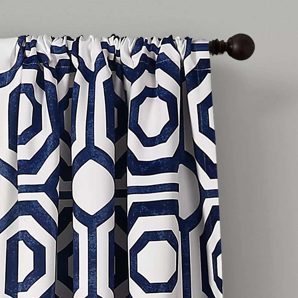 Lush Décor Lush Decor 2-pack Octagon Blocks Room Darkening Window Curtains - 52" X 84" 4 Lush Décor Lush Decor 2-pack Octagon Blocks Room Darkening Window Curtains - 52" X 84" - Image 2