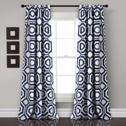 Lush Décor Lush Decor 2-pack Octagon Blocks Room Darkening Window Curtains - 52" X 84"