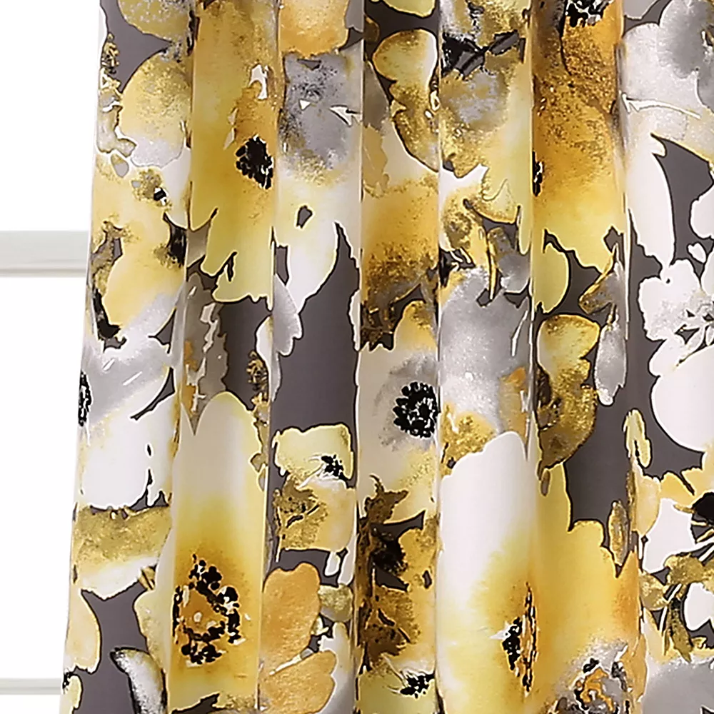 Lush Décor Lush Decor 2-pack Floral Watercolor Room Darkening Window Curtains - 52" X 84" 5 Lush Décor Lush Decor 2-pack Floral Watercolor Room Darkening Window Curtains - 52" X 84" - Image 3