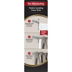 Maytex Smart Rods Easy Install Cafe Window Curtain Rod -Greenland Home Fashions Shop 3437526 ALT3