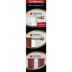 Maytex Smart Rods Easy Install Cafe Window Curtain Rod -Greenland Home Fashions Shop 3437529 ALT2