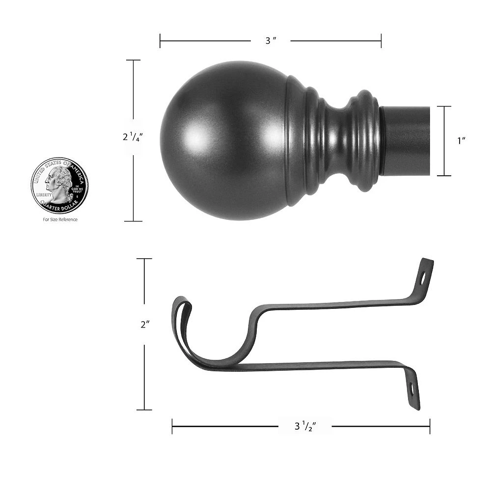 Decopolitan Ball Drapery Rod - 30''-84'' 6 Decopolitan Ball Drapery Rod - 30''-84'' - Image 4