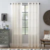 Archaeo Slub Textured Linen Blend Grommet Curtain Panel -Greenland Home Fashions Shop 3547701 Ivory