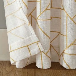 Archaeo Jigsaw Embroidery Linen Blend Rod Pocket Curtain Panel -Greenland Home Fashions Shop 3547705 ALT2