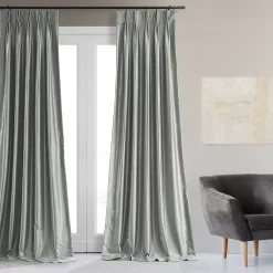 EFF 2-pack Blackout Vintage Textured Faux Dupioni Silk Pleated Window Curtains -Greenland Home Fashions Shop 3567158 ALT2