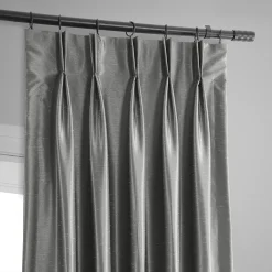 EFF 2-pack Blackout Vintage Textured Faux Dupioni Silk Pleated Window Curtains -Greenland Home Fashions Shop 3567158 ALT3