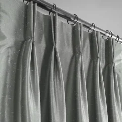 EFF 2-pack Blackout Vintage Textured Faux Dupioni Silk Pleated Window Curtains -Greenland Home Fashions Shop 3567158 ALT4