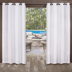 Exclusive Home 2-pack Miami Indoor/Outdoor Textured Window Curtains