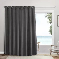 Exclusive Home 1-Panel Double Wide Sateen Patio Woven Blackout Window Curtain