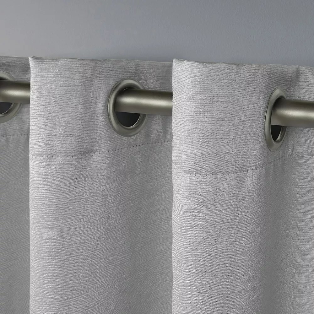 Exclusive Home 2-pack Oxford Textured Sateen Woven Blackout Window Curtains 4 Exclusive Home 2-pack Oxford Textured Sateen Woven Blackout Window Curtains - Image 2