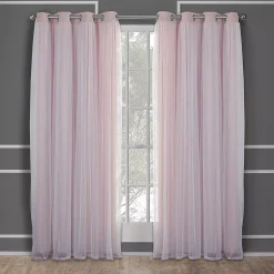 Exclusive Home 2-pack Catarina Layered Solid Blackout And Sheer Window Curtains