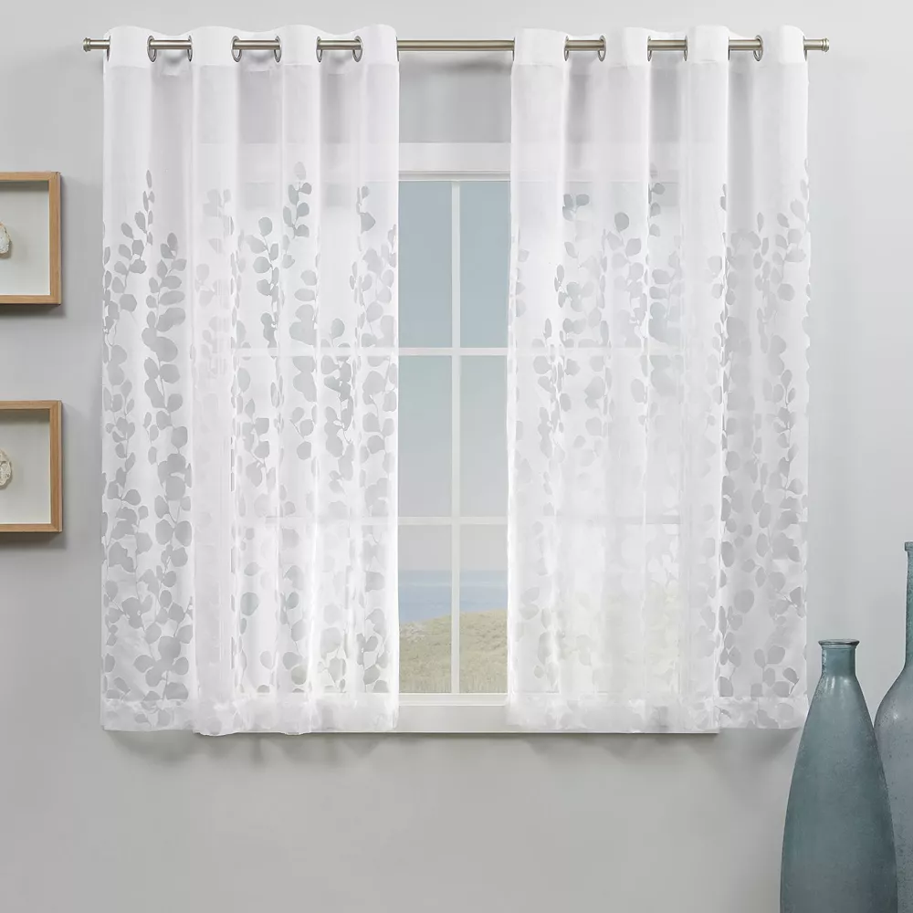 Exclusive Home 2-pack Wilshire Burnout Sheer Window Curtains 3 Exclusive Home 2-pack Wilshire Burnout Sheer Window Curtains